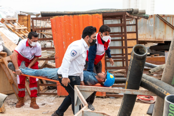 برگزاری مانور منطقه ای نجات از آوار در لامرد